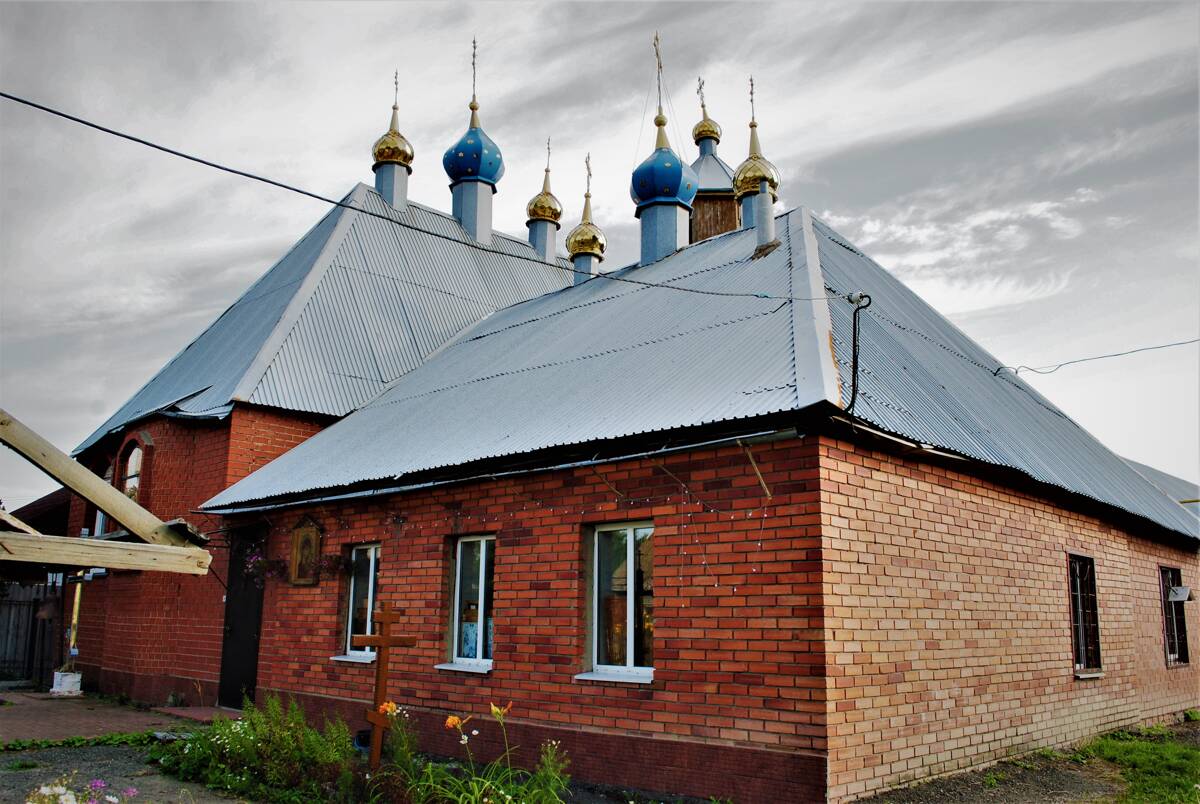 Церковь Казанской иконы Божией Матери, Кичигино (Увельский район, Челябинская область). общий вид в ландшафте