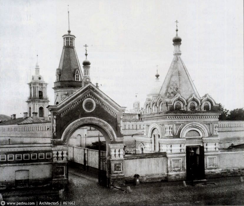 Покровский женский монастырь. Церковь Петра и Февронии, Таганский (Центральный административный округ (ЦАО), г. Москва). архивная фотография, Часовня, существовавшая раньше на этом месте фото с сайта pastvu.com
