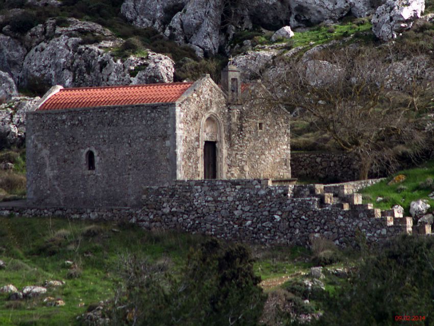 Неизвестная церковь, Хандрас (Крит (Κρήτη), Греция). фасады