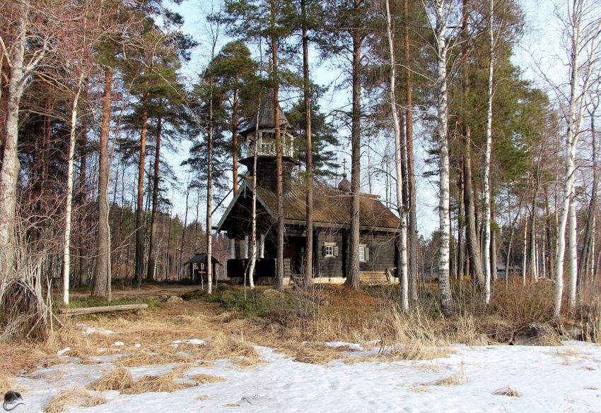 Часовня Сергия и Германа Валаамских, Нурмес (Северная Карелия, Финляндия). общий вид в ландшафте