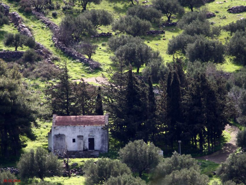 Церковь Георгия Победоносца, Кастелион (Крит (Κρήτη), Греция). общий вид в ландшафте