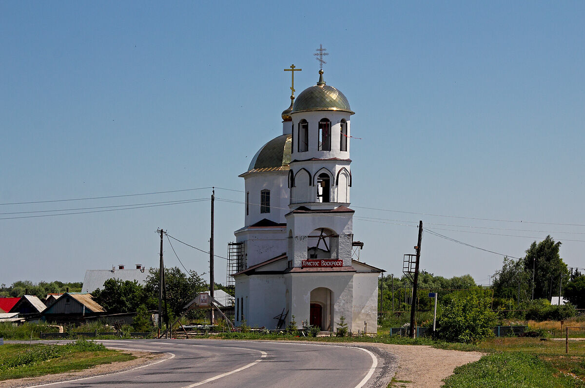 Церковь Покрова Пресвятой Богородицы, Елховка (Елховский район, Самарская область). общий вид в ландшафте