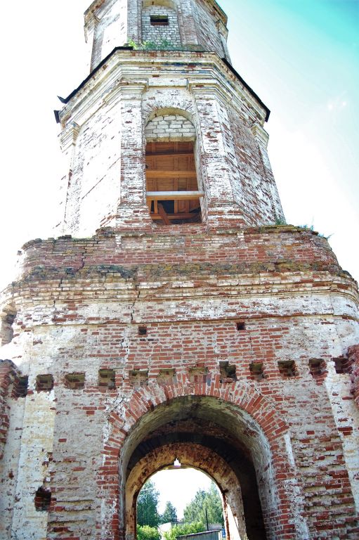 Церковь Сретения Господня, Острожка (Оханский район, Пермский край). архитектурные детали, Состояние кладки колокольни