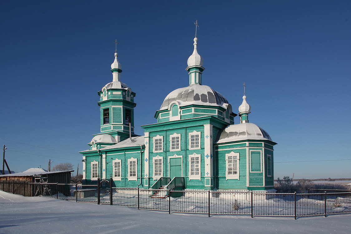 Иткуль. Церковь Николая Чудотворца. общий вид в ландшафте, Вид с юго-востока