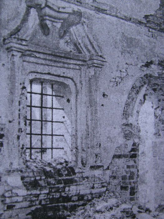 Чолнский Спасский монастырь. Собор Рождества Христова, Кветунь (Трубчевский район, Брянская область). архивная фотография, Фрагмент декора разрушенного собора. Фото 2 четв. ХХ века
