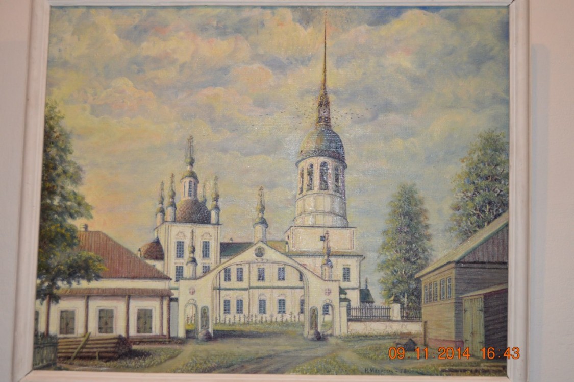 Церковь Леонтия Ростовского, Великий Двор (Сокольский район, Вологодская область). графика, Каритана, нарисованная по памяти. Фотграфий храма не осталось