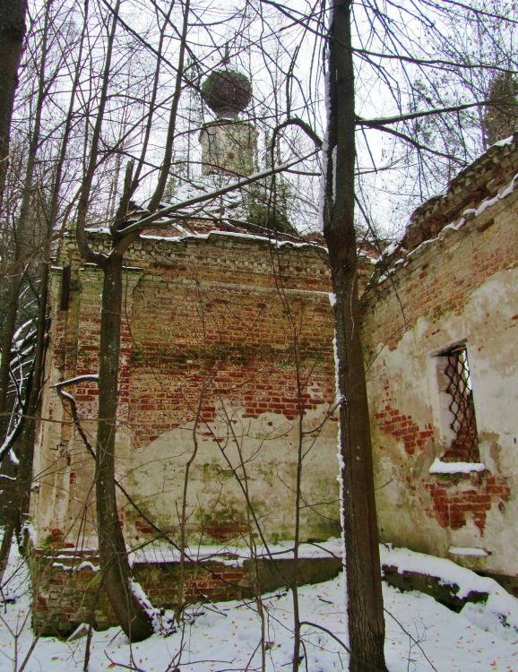 Церковь Рождества Пресвятой Богородицы, Нагорное, урочище (Островский район, Костромская область). фасады, северная часть основного объема, вид с запада