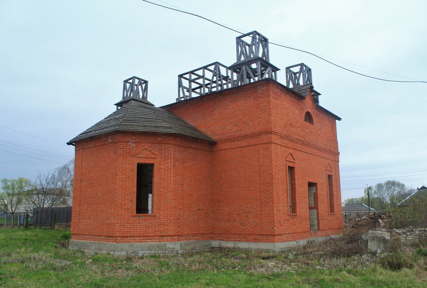 Коржевка. Церковь Рождества Пресвятой Богородицы (новая). дополнительная информация, Вид с северо-востока в период строительства