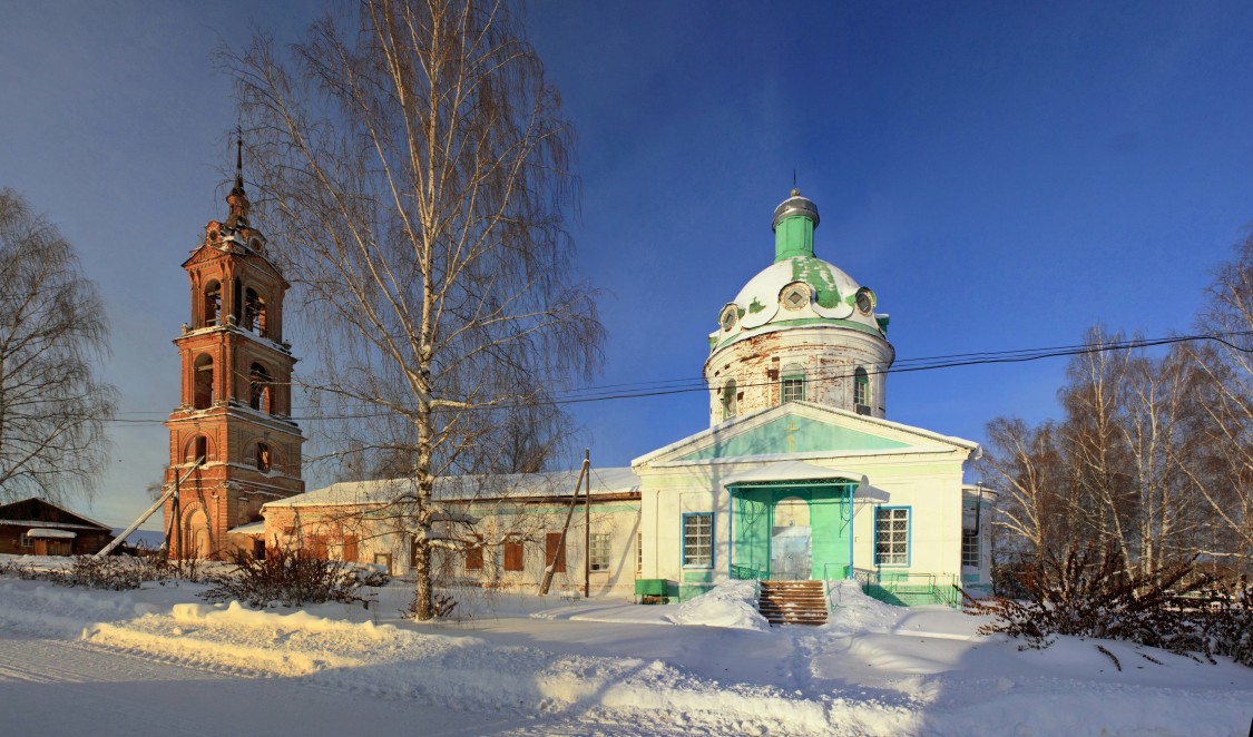 Елгань. Церковь Троицы Живоначальной. фасады, Вид с юго-запада