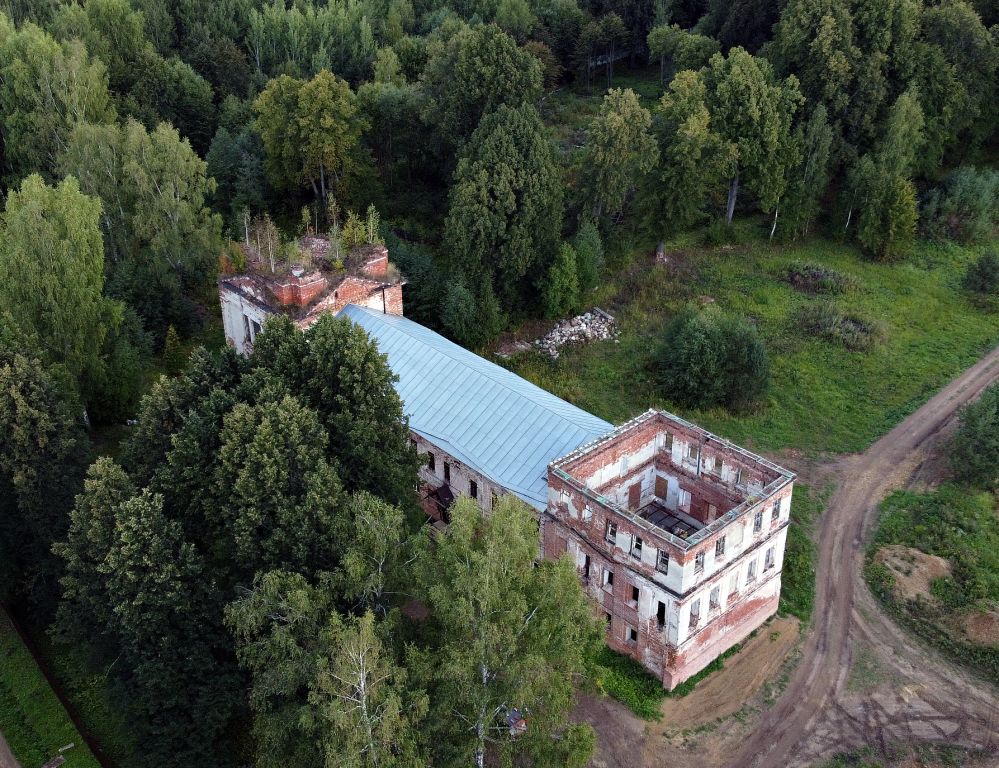 Богородицкий Песоченский Игрицкий мужской монастырь. Церковь Онуфрия Великого и Петра Афонского, Песочное (Костромской район, Костромская область). общий вид в ландшафте