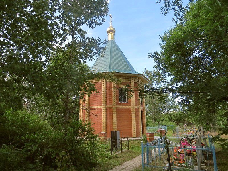 Часовня Смоленской иконы Божией Матери, Дрюцково (Бежецкий район, Тверская область). общий вид в ландшафте