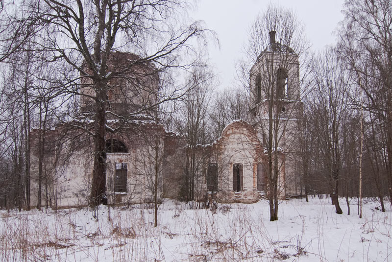 Церковь Митрофана Воронежского, Дубровка, урочище (Сандовский район, Тверская область). общий вид в ландшафте