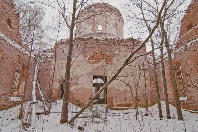Церковь Митрофана Воронежского, Дубровка, урочище (Сандовский район, Тверская область). общий вид в ландшафте