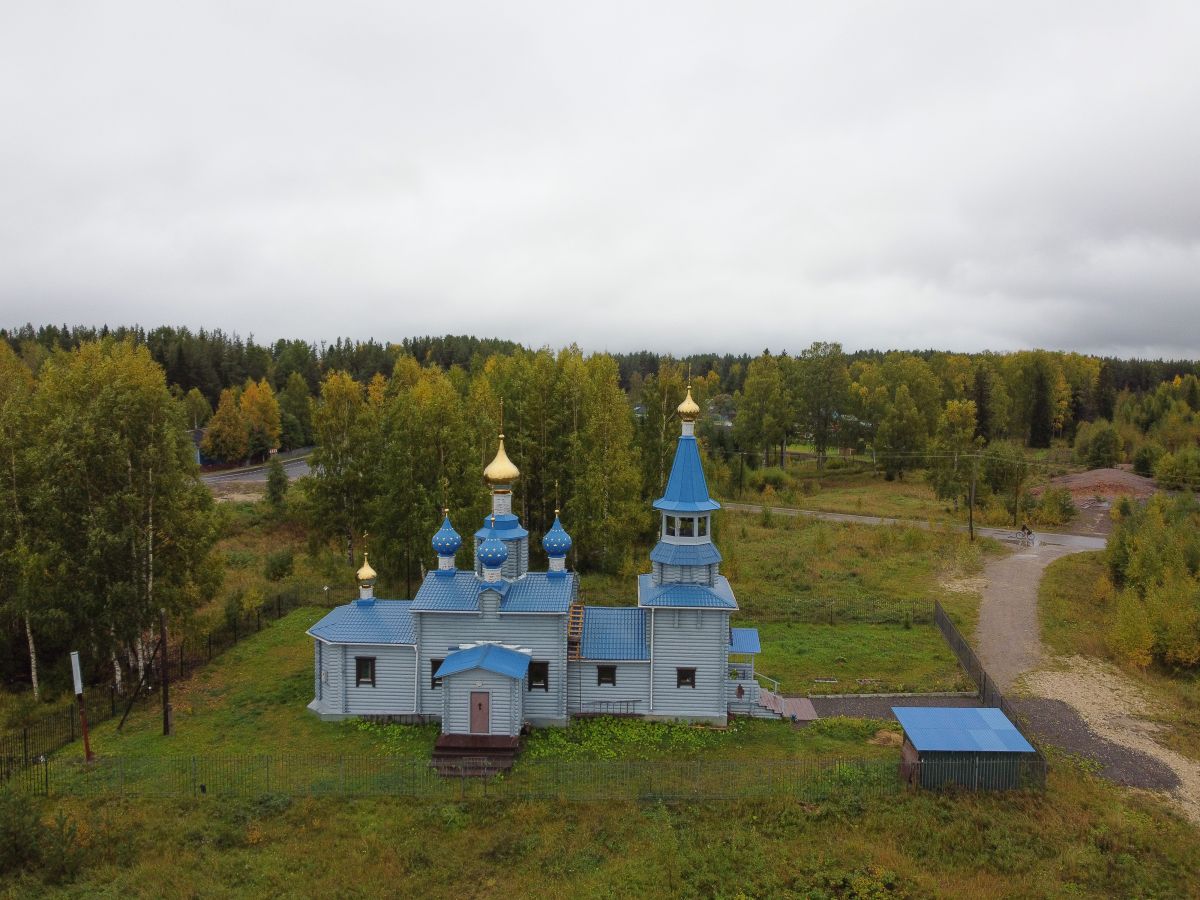 Церковь Иверской иконы Божией Матери, Самодед (Плесецкий район, Архангельская область). общий вид в ландшафте