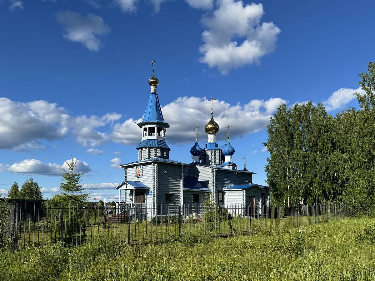 Вид с юго-запада, фасады. Церковь Иверской иконы Божией Матери, Самодед (Плесецкий район и г. Мирный, Архангельская область)