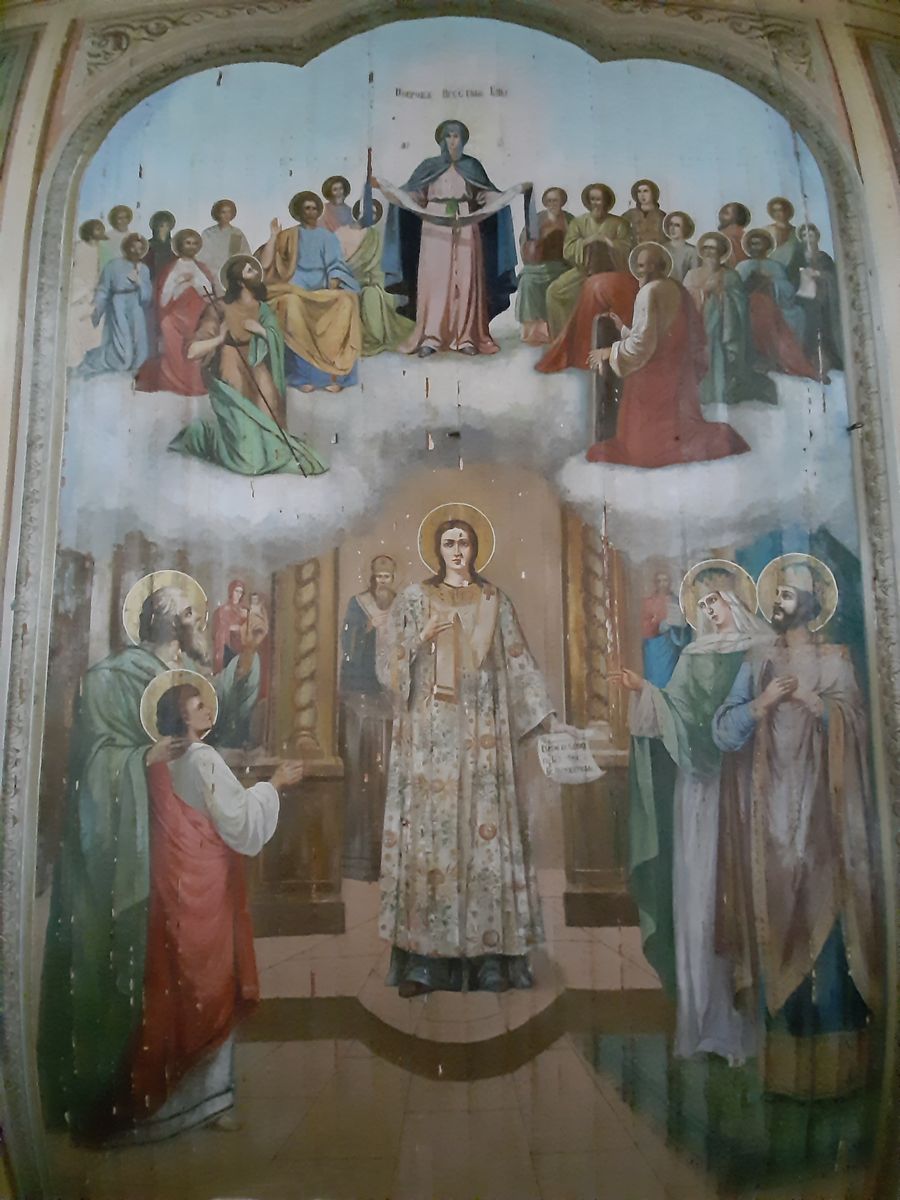 Потолочная роспись, интерьер и убранство. Церковь Покрова Пресвятой Богородицы, Волчанка (Красноармейский район, Самарская область)