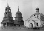 Церковь Илии Пророка, Фотоархив ИИМК РАН. Автор - В.А.Плотников. Справа - церковь Рождества Пресвятой Богородицы.<br>, Ильинское, Краснобаковский район, Нижегородская область