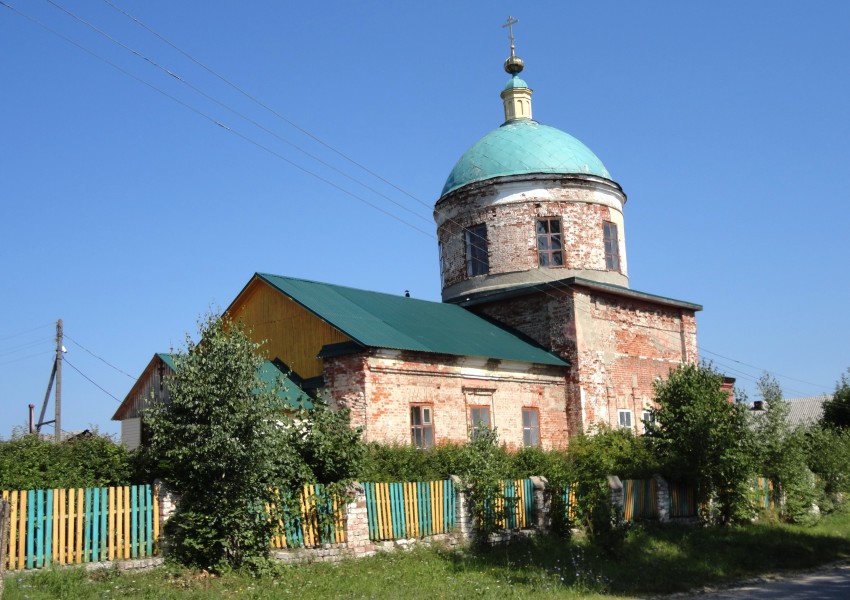 Церковь Казанской иконы Божией Матери (новая), Богородское (Варнавинский район, Нижегородская область). общий вид в ландшафте