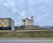 Церковь Смоленской иконы Божией Матери в Большом Пулкове (новая), Вид с Петербургского шоссе<br>, Санкт-Петербург, Санкт-Петербург, Пушкинский район, г. Санкт-Петербург