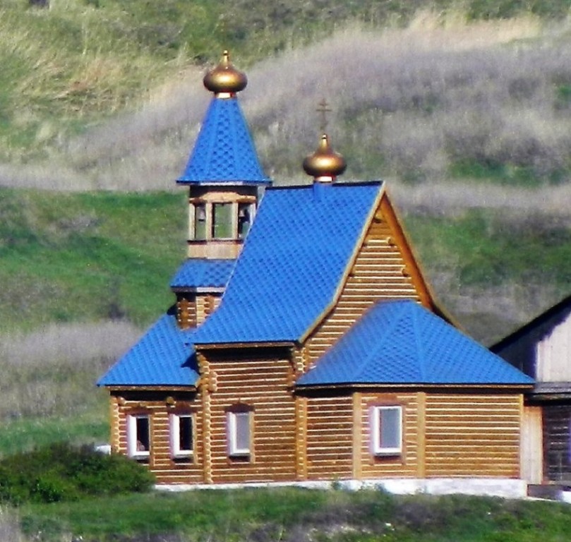 Симеоновский Благовещенский мужской монастырь. Церковь Сергия Радонежского, Кашпирский монастырь, урочище (Сызранский район, Самарская область). фасады, Вид с Волги