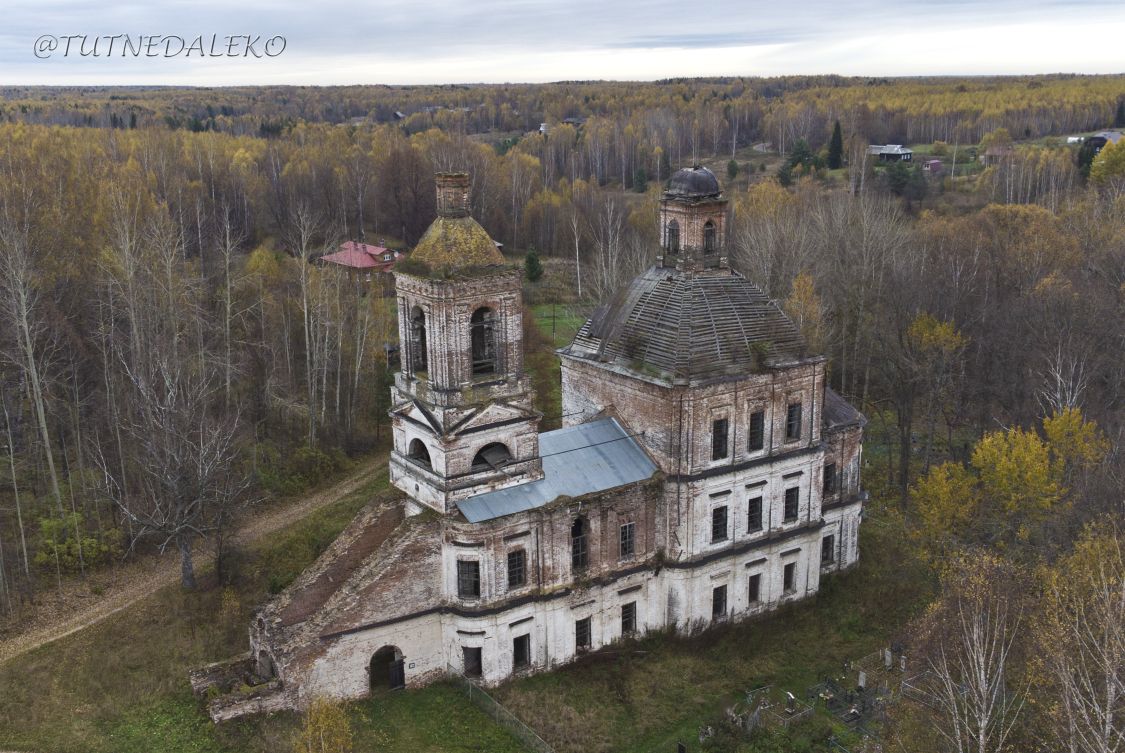 Церковь Богоявления Господня, Рязаново (Ветлужский район, Нижегородская область). общий вид в ландшафте
