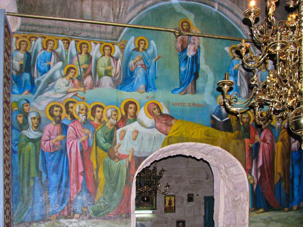 Монастырь Герасима Иорданского, Иудейская пустыня, Иерихон (Палестина, Прочие страны). интерьер и убранство, Настенные росписи верхнего, главного храма монастыря.