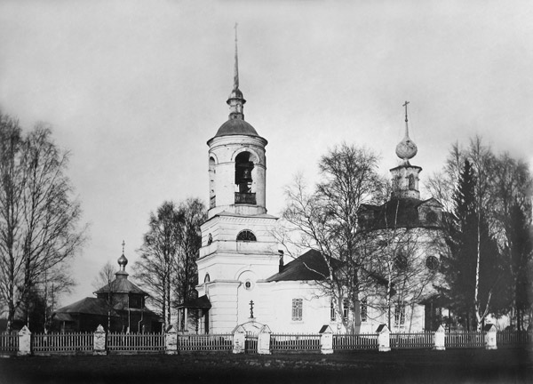 Ильинское-Чудцы. Церковь Илии Пророка. архивная фотография, Храмовый комплекс погоста Чудца. Фото С. А. Орлова нач. XX в. НА ИИМК РАН