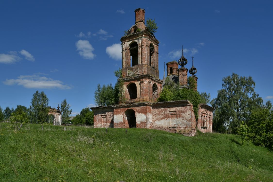 Церковь Николая Чудотворца, Костома (Галичский район, Костромская область). фасады, Вид с юго-запада