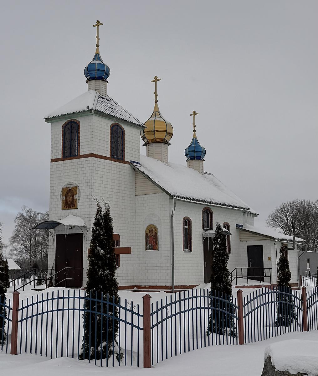 Вид с юго-запада, фасады. Церковь Покрова Пресвятой Богородицы, Ботвиново (Чечерский район, Беларусь, Гомельская область)
