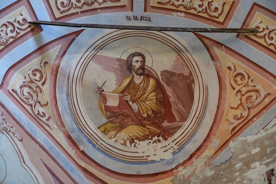 Церковь Успения Пресвятой Богородицы, Залужье (Сандовский район, Тверская область). интерьер и убранство, Фрагменты храмовой живописи - Евангелист Лука