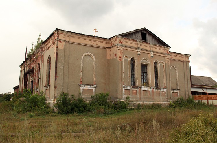 Сельцы. Церковь Покрова Пресвятой Богородицы. общий вид в ландшафте