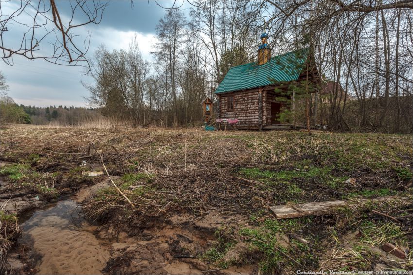 Полуево. Часовня Казанской иконы Божией Матери. общий вид в ландшафте