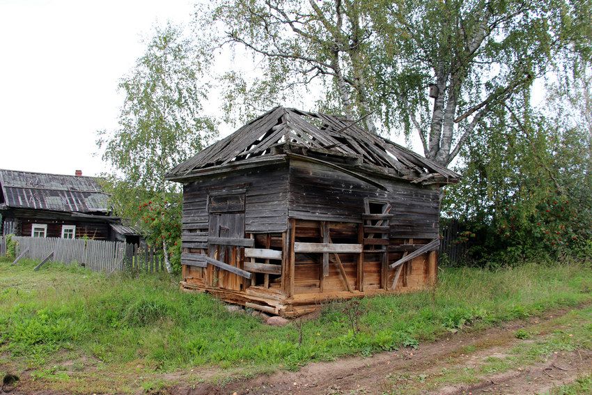 Демьяново, деревня. Неизвестная часовня. общий вид в ландшафте