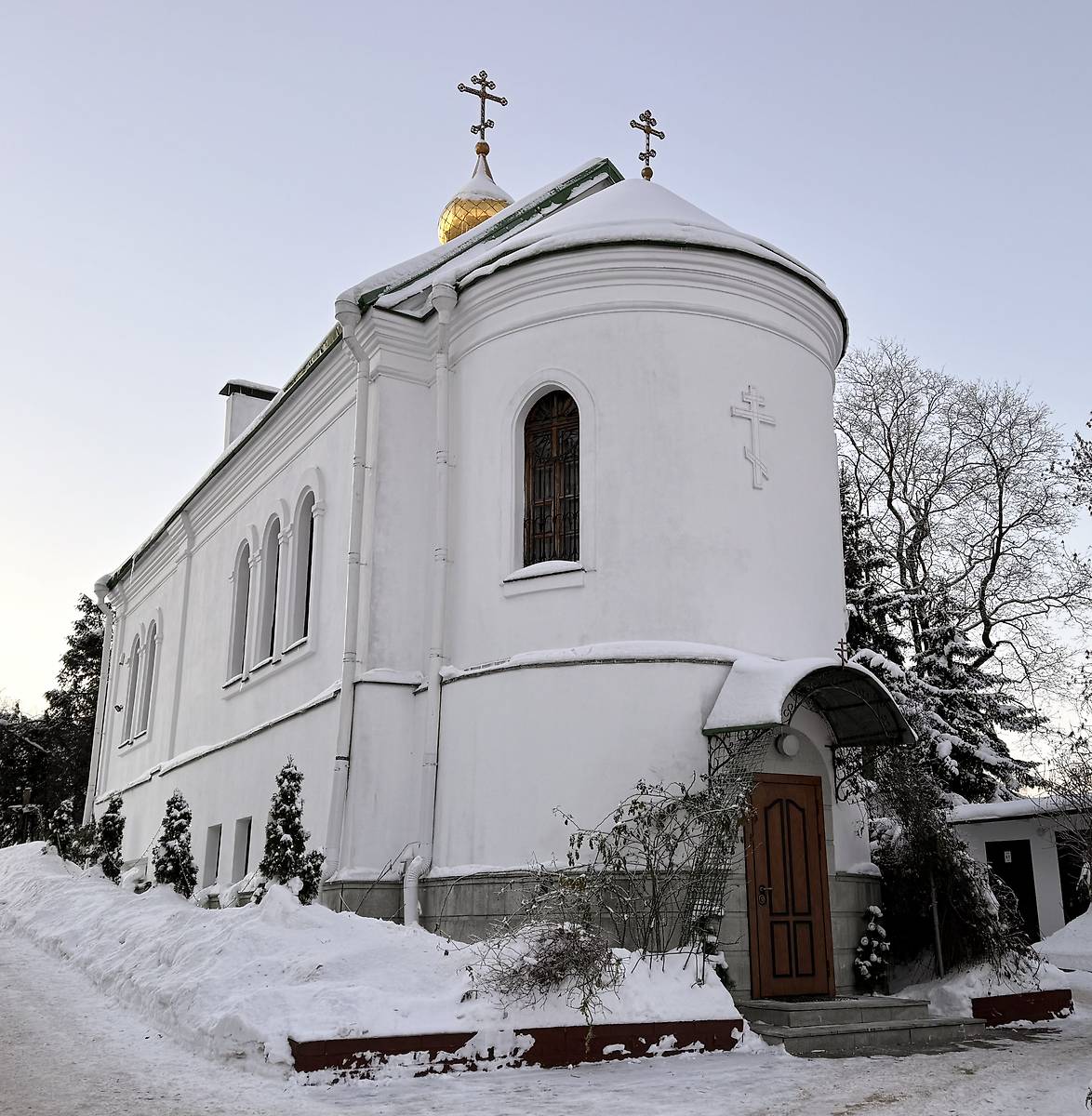 Вид с северо-востока, фасады. Крестильный храм Иоанна Предтечи, Минск (Минск, город, Беларусь, Минская область)