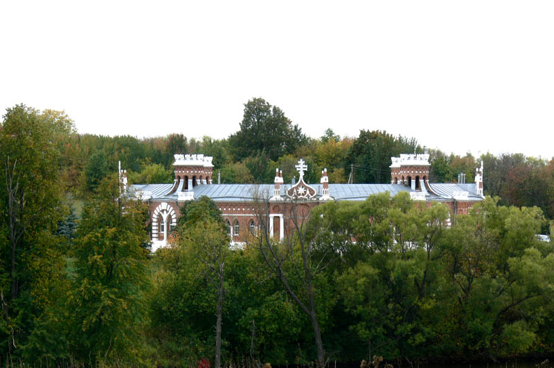 Серафимо-Саровский скит, Красная горка, усадьба (Михайловский район, Рязанская область). общий вид в ландшафте, фото с ближайшего холма