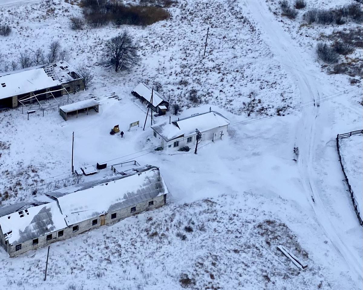Сверху, общий вид в ландшафте. Церковь Параскевы Пятницы, Кондинское (Шатровский район, Курганская область)