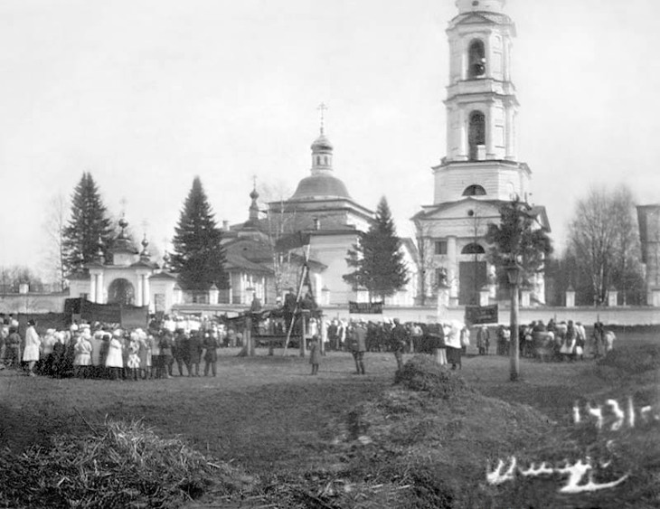 Усть-Река. Церковь Спаса Преображения. архивная фотография, фото из краеведческого материала из Устьрецкой школы и библиотеки