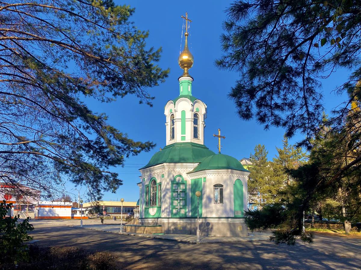 Храм-часовня Покрова Пресвятой Богородицы, Белово (Беловский район, Кемеровская область). фасады, Вид с ЮВ