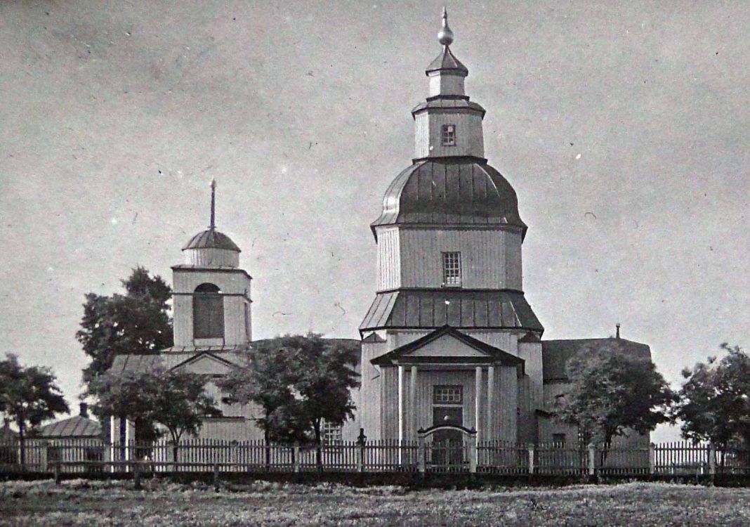 Церковь Екатерины, Протопоповка (Изюмский район, Украина, Харьковская область). архивная фотография, Общий вид, фото из личного архива Стефана Андреевича Таранушенко, 1914 г. Адрес хранения: Институт рукописи Национальной библиотеки Украины им. И. Вернадского