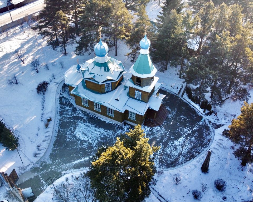 Церковь Казанской иконы Божией Матери, Смоленщина (Иркутский район, Иркутская область). общий вид в ландшафте, Вид с СЗ