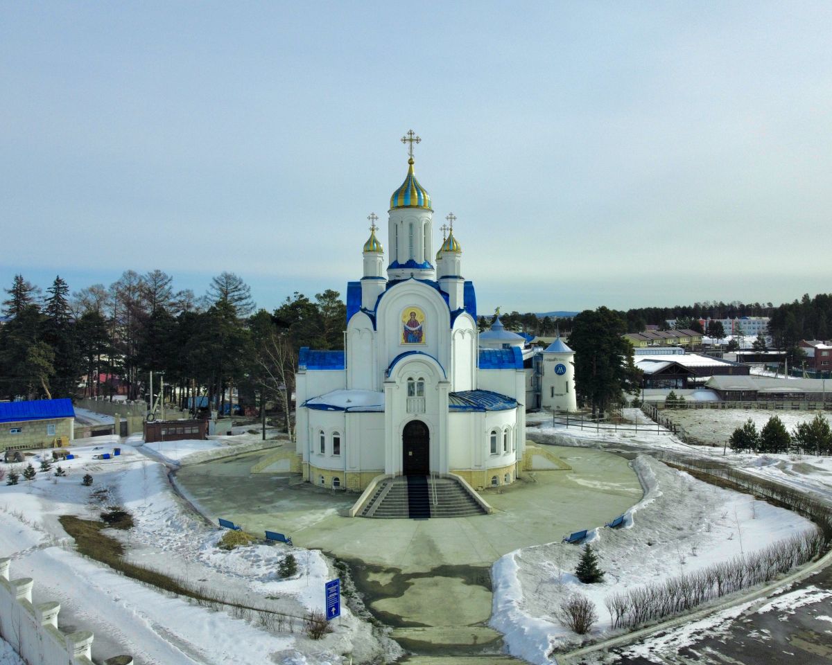 Церковь Покрова Пресвятой Богородицы, Пивовариха (Иркутский район, Иркутская область). общий вид в ландшафте, Вид с запада