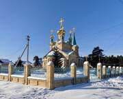 Церковь Вознесения Господня, Вид с Трактовой улицы<br>, Сосновка, Усольский район, Иркутская область