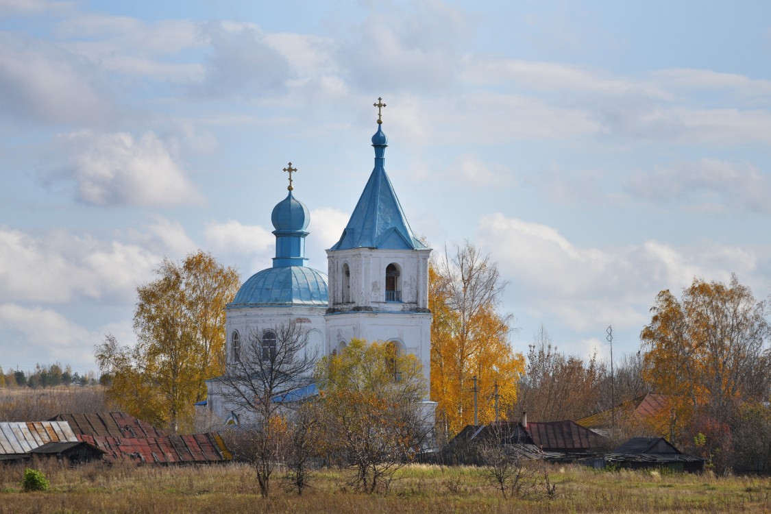 Церковь Покрова Пресвятой Богородицы, Темяшево (Моршанский район и г. Моршанск, Тамбовская область). общий вид в ландшафте