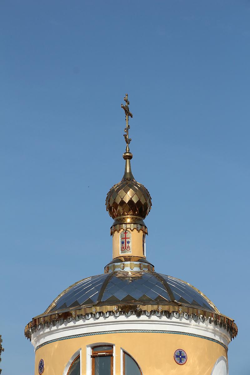 Световой барабан, купол и глава храма., архитектурные детали. Церковь иконы Божией Матери "Знамение", Знаменское (Мышенка) (Куркинский район, Тульская область)