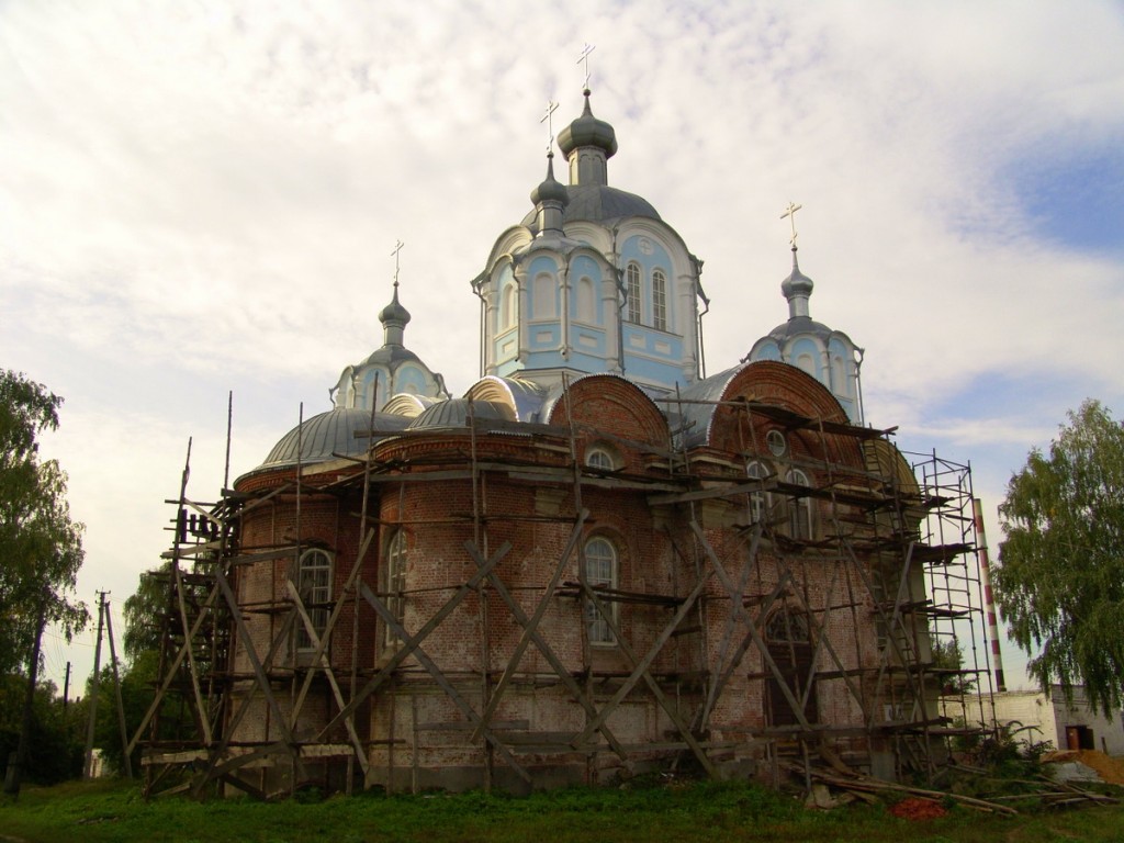 Сухотинка. Сухотинский  Богородице-Знаменский женский монастырь. Церковь Иверской иконы Божией Матери. общий вид в ландшафте