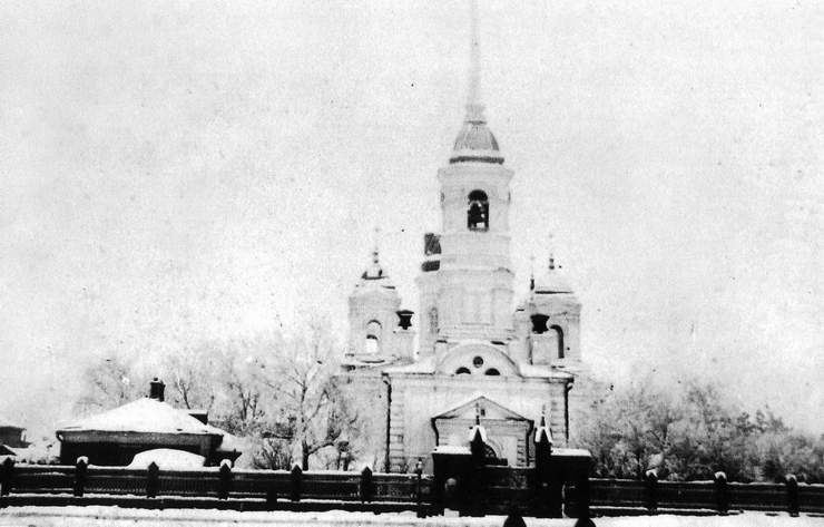 Самара. Церковь Воскресения Христова. архивная фотография, Наиболее известная зимняя фотография церкви приблизительно 1910 года. Источник - сайт 