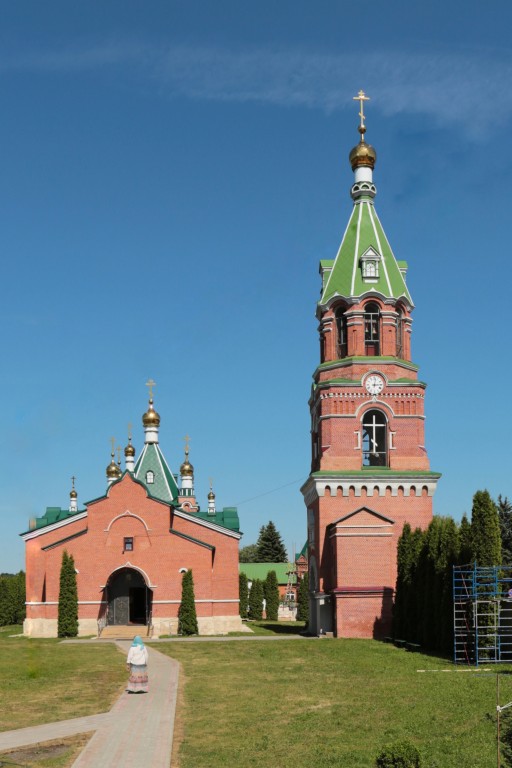 Троекуровский Дмитриевский Иларионовский женский монастырь. Колокольня, Троекурово (Лебедянский район, Липецкая область). фасады, общий вид в ландшафте