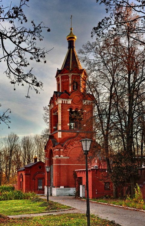 Крестовоздвиженский Иерусалимский монастырь. Колокольня, Горки Ленинские, пос. санатория (Ленинский городской округ, Московская область). фасады