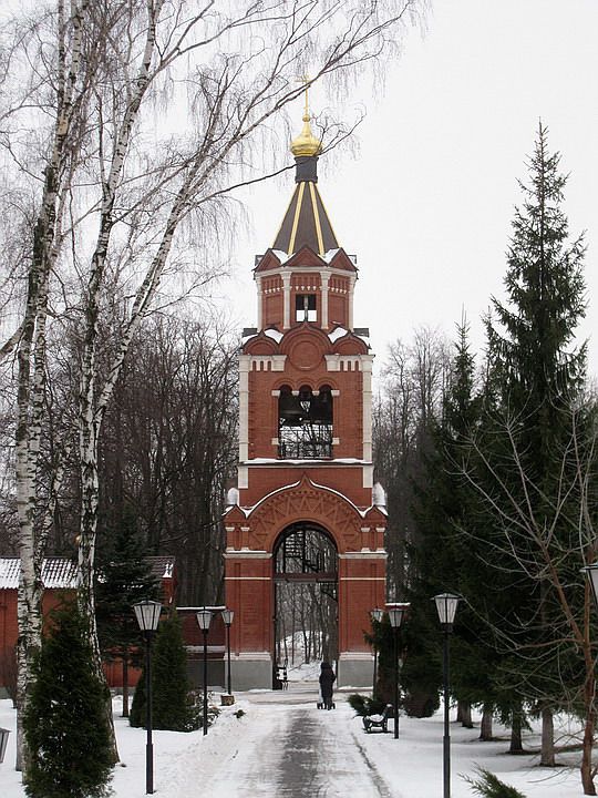 Крестовоздвиженский Иерусалимский монастырь. Колокольня, Горки Ленинские, пос. санатория (Ленинский городской округ, Московская область). фасады