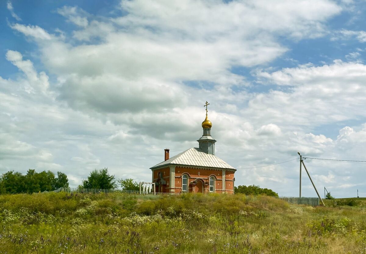 Церковь Николая Чудотворца, Петровское (Саракташский район, Оренбургская область). общий вид в ландшафте, Вид с дороги на Андреевку